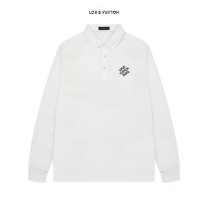 High Quality Aaa Louis Vuitton Cotton Long-Sleeved Polo Shirt