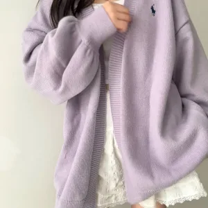 Luxury Ralph Lauren Cardigan Red Wool