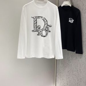 1:1 Dior Cotton Long-Sleeved T-Shirt For Autumn