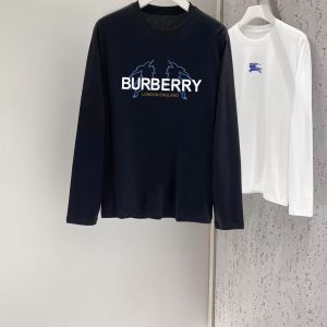 Luxury Burberry Cotton Long-Sleeved T-Shirt For Fall