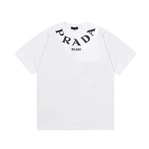 Luxury High Quality Prada Cotton Short-Sleeved T-Shirt