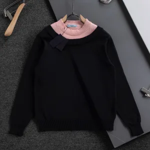 High Quality Luxury Prada Cashmere T-Shirts For Fall