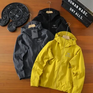 Designer Archaeopteryx Jacket Yellow Nylon Spandex Woven Fabric Urban Outdoor Autumn Winter 3D Cutting Embroidery