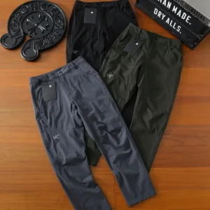 Luxury High Quality Archaeopteryx Casual Trousers Green Quick-Drying Fabric Sports Autumn Winter Embroidery