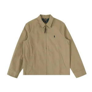 Reps Designer Ralph Lauren Coat Red Cotton Pure Wool Twill Autumn Winter And Embroidery
