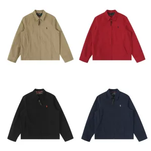 Super Clone Designer Ralph Lauren Coat Red Cotton Pure Wool Twill Autumn Winter And Embroidery
