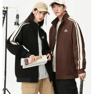 Super Clone Adidas Coat Brown Woven Fabric Autumn