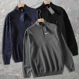 High Quality AAA Ralph Lauren Sweater Black Cotton Simple And Elegant Autumn Winter