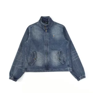AAA Super Clone Ralph Lauren Coat Blue Autumn Mid-Autumn Embroidery