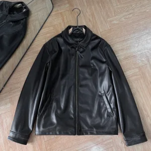 AAA Ralph Lauren Long-Sleeved Shirt Black Microfiber Leather Autumn Winter