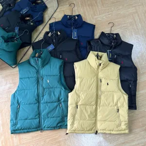 Reps Ralph Lauren Vest Red Eva Down High-End Quality Winter Glossy Finish