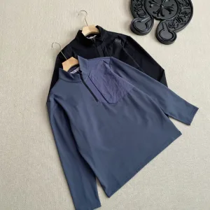 Designer Helly Hansen Long Sleeves Blue Fleece Fabric Spring Autumn Winter 3D Logo