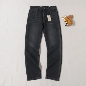 High Quality Levi'S Jeans Red Cotton Fleece Leather Patchwork Denim Autumn Winter And Embroidery Patch