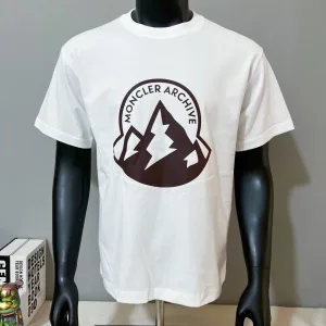 Luxury High Quality Moncler Short-Sleeved T-Shirt Ash Cotton Pure Ribbed Fabric Relaxed Fit Spring Summer