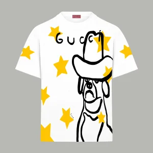 Designer AAA Gucci Short Sleeves Red Cotton Pure