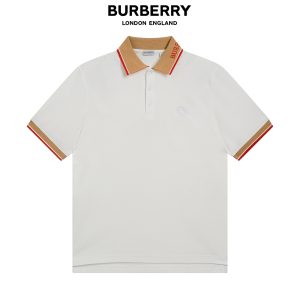 1:1 Burberry Cotton Short-Sleeved Polo Shirt