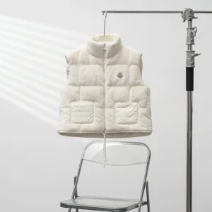 Luxury Moncler Vest White Wool Down