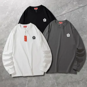 Super Clone Designer Kenzo Long-Sleeved T-Shirt Ash Cotton Pure Simple And Versatile Stylish Spring Autumn Winter